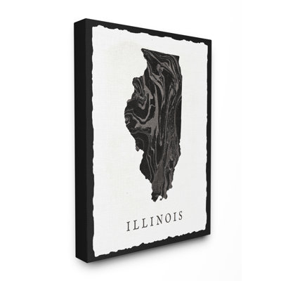 « marbleed paper illinois state silhouette », impression