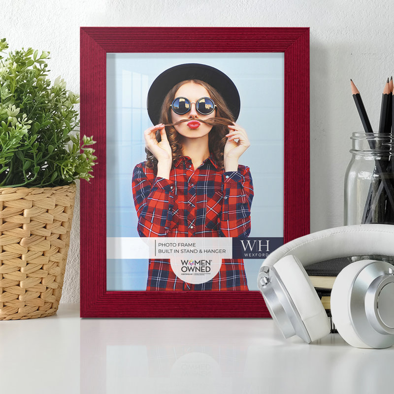 Ensemble de 8 cadres muraux en bois 6 "x 8" rouge