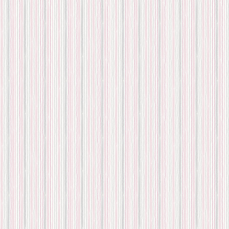 Watercolour Very Thin 10m L x 53cm W Stripes Roll Wallpaper, Pink