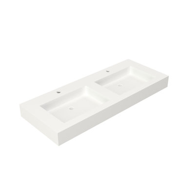 Lavabo de meuble-lavabo pour salle de bain avec surface solide en résine de pierre - profondeur de produit 46,55 po, largeur 19,15 po, hauteur 4,25 po, compatibilité spatiale impeccable avec salle de bain 54,5 lb, décoloration, comptoir