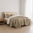 King 3 Piece Cotton Quilt Set Linen