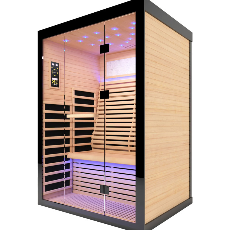 2 Person Far Infrared Home Of Hemlock, 2160w Power, 30 - 65 Degrees Celsius Temperature Range, Starry Sky And Colorful Lighting, Promote Well Being Detox Relaxation