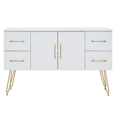 Decorah Barber Beauty Station Styling Station Makeup Vanity Cabinet for Salon by Everly Quinn