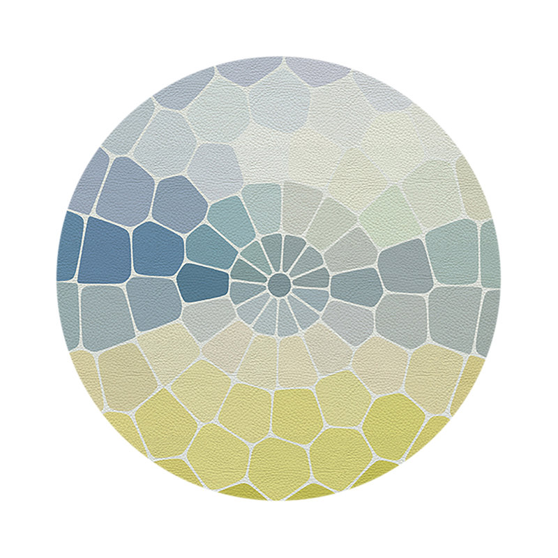 Mosaico Palm Beach Vegan Leather Round Coasters, Taormino