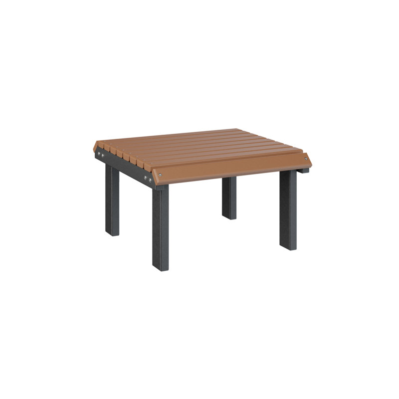 Outdoor Ottoman, Cedar Top/Black Base