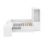 Lit plateforme double en bois avec tiroirs, bureau et tablettes-121082602