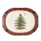Spode Christmas Tree Tartan Rectangular Platter 14"