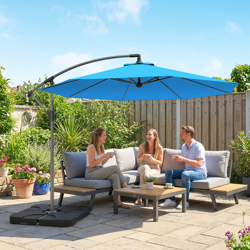 295cm Cantilever Parasol, Blue