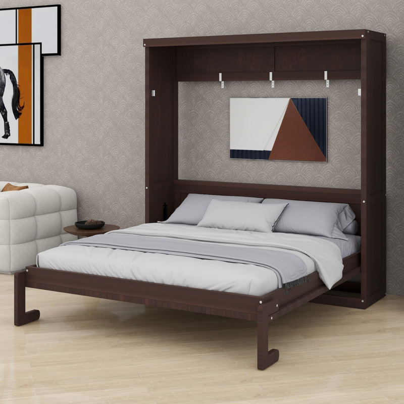 Modern Murphy Bed, for Multi-Functional Rooms, Espresso, Double