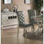 Ensemble de 2 chaises d'appoint luxueuses en bois argenté / polyuréthane revêtu de similicuir gris
