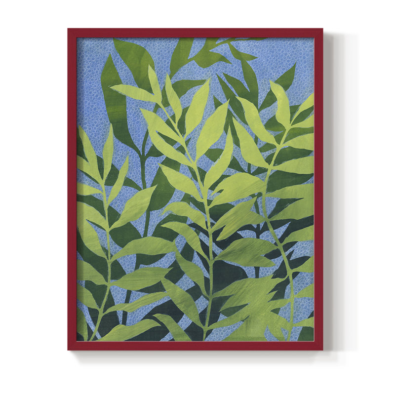 «Ocean Vines II», reproduction encadrée - bois massif, Rouge, H 10 po x l 8 po