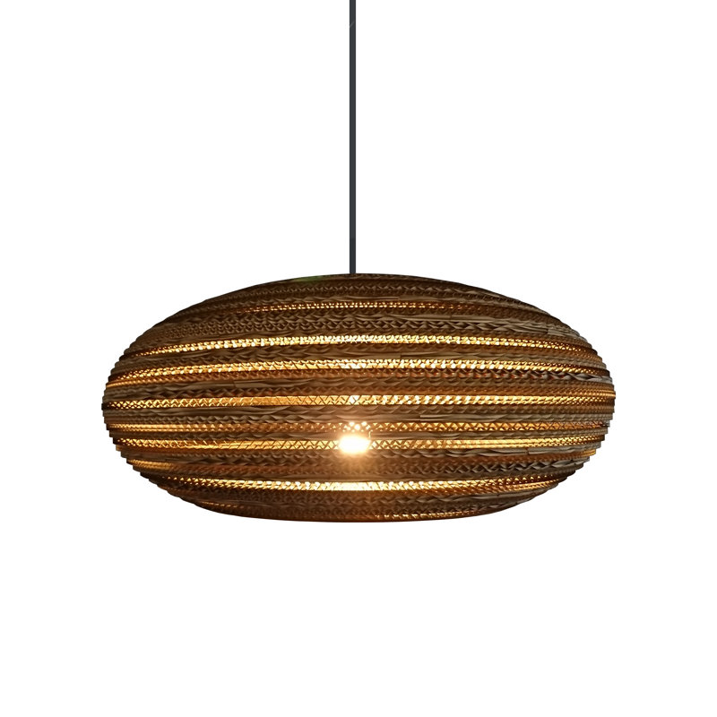 Stanyon 1 - Light Brown Sphere Pendant, 25cm H x 55cm W x 55cm D