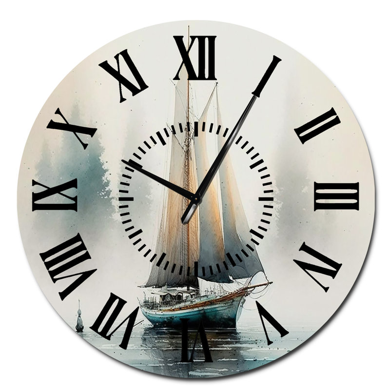Horloge murale voilier ancré, Surdimensionné