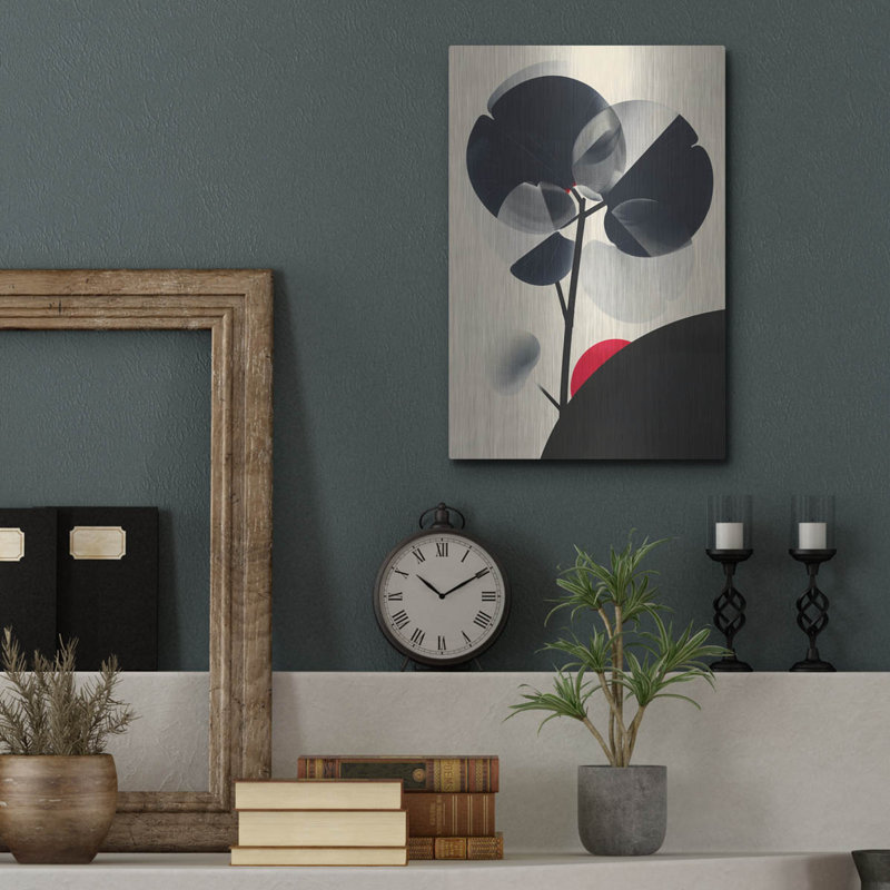 Art mural en métal luxueux «Abstract Leaves» par Andreas Magnusson, H 16 po x l 12 po