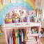Armoire de rangement rose pour enfants avec miroir, étagères et tringle, armoire de rangement pour enfants