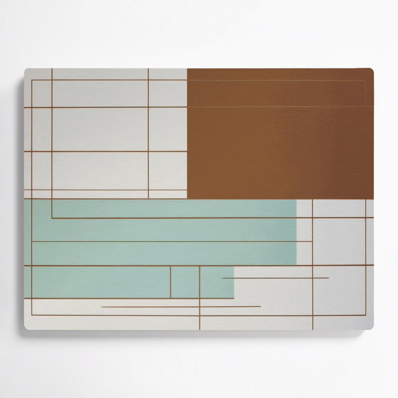 Minimalisme 63, art mural gris en métal, H 11 po x l 14 po