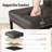 Catharinus 24 inch Upholstered Counter Stool with Non Slip Feet Black Metal Base for Kitchen-1810459069