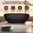 65" Matte Black Freestanding Solid Surface Bathtub-124971907