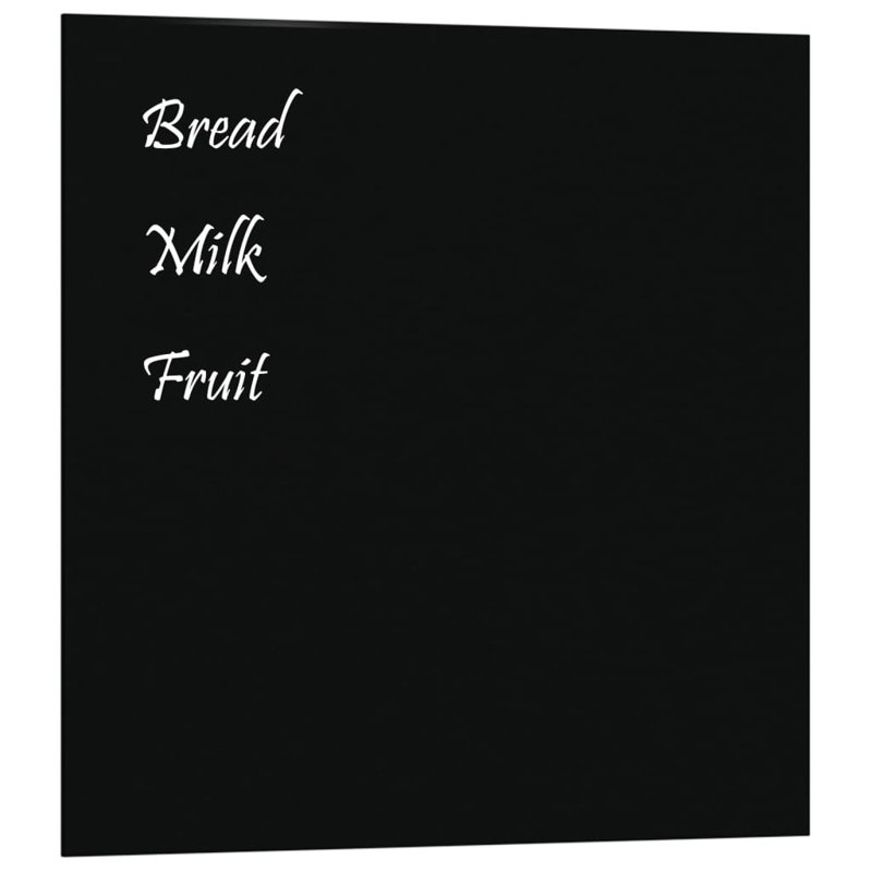 Magnetic Glass Dry Erase Board, Black, Square 40cm W x 40cm L