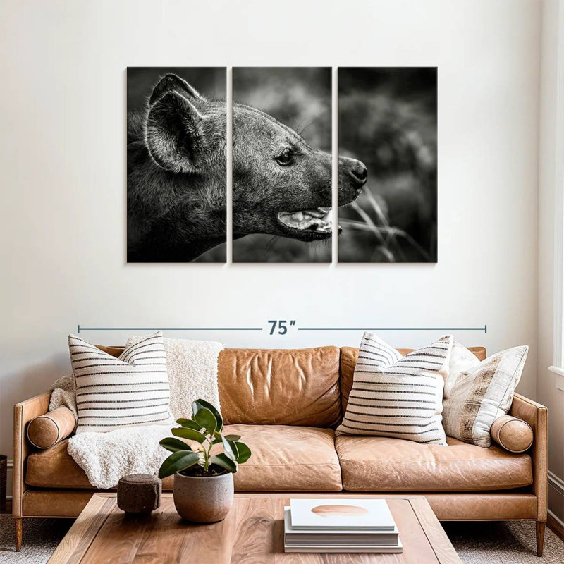 Hyena In Monochrome, 36" H x 57" W