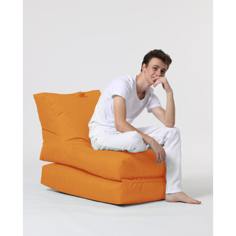 Polyester Outdoor Friendly Bean Bag, Orange 100% Polyester