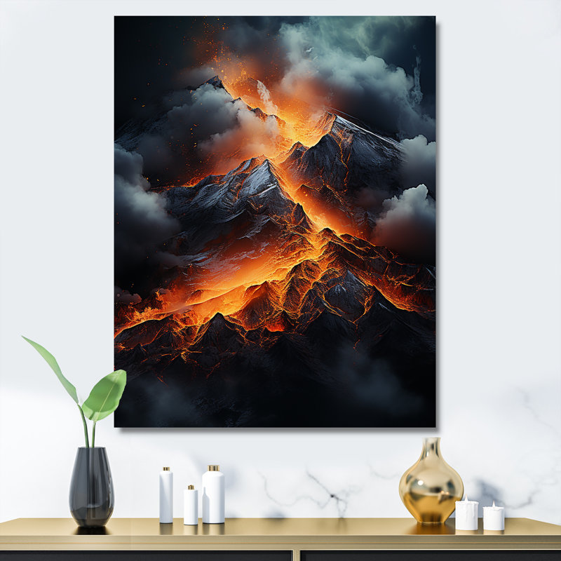 Volcan Volcanic Wilderness I, H 44 po x l 34 po x P 1,5 po, Toile tendue