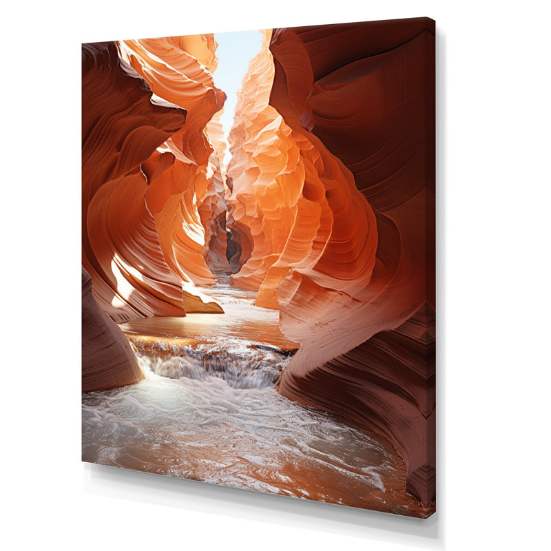 Beige orange canyon mirage sur toile, H 40 po x l 30 po x P 1,5 po, Toile tendue