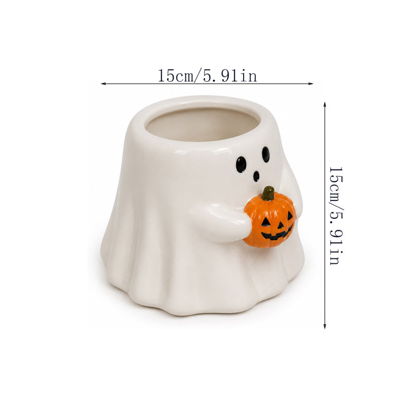 Figurine d'Halloween fantôme avec citrouille