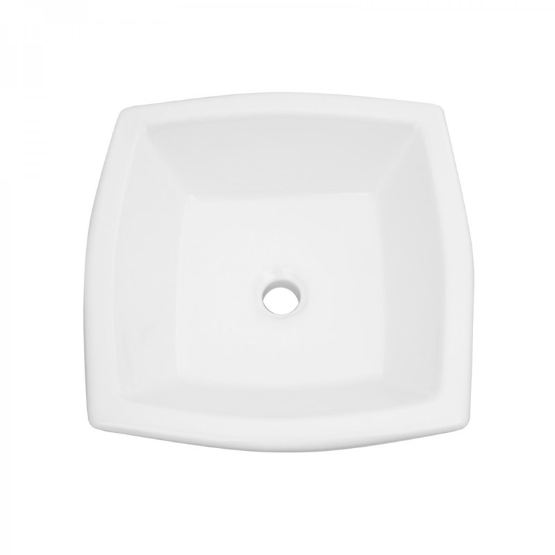 The Renovators Supply Inc. 15.5'' Gloss Vitreous China Square Bathroom Sink