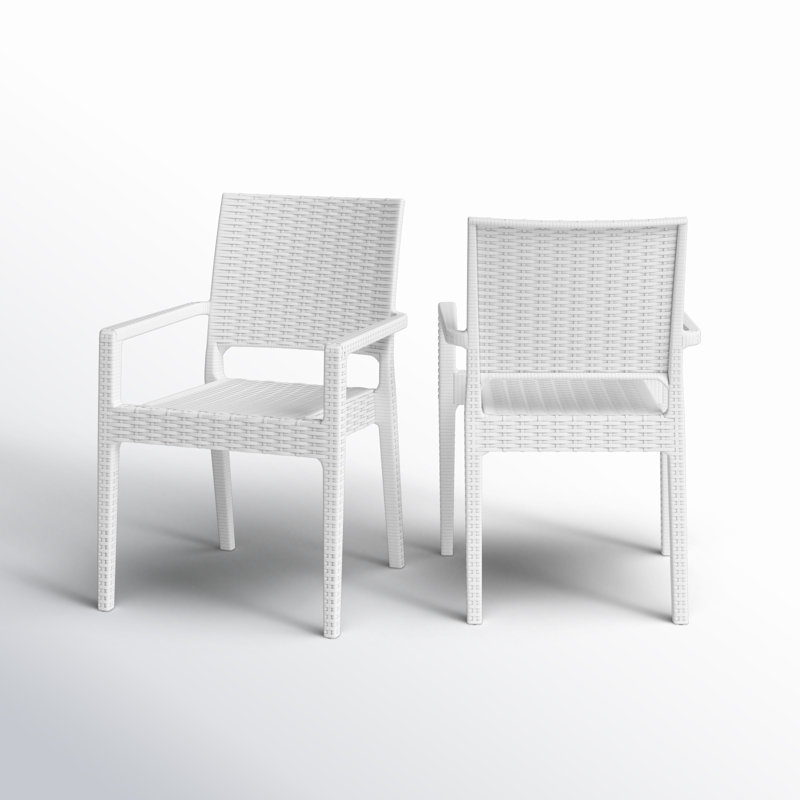 Fauteuil de salle à manger empilable Hela, Blanc
