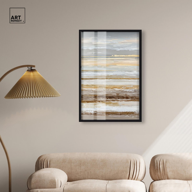 Décoration murale bohème dorée Rough Luxury IV par Art Remedy, cadre noir, 24 x 36, Cadre noir, H 37 po x l 25 po