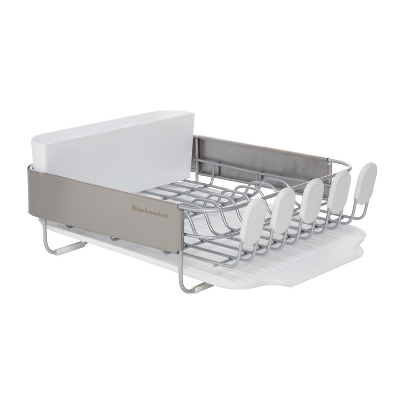 KitchenAid® Compact Stainless Steel Dish Rack, 16.06-Inch, White