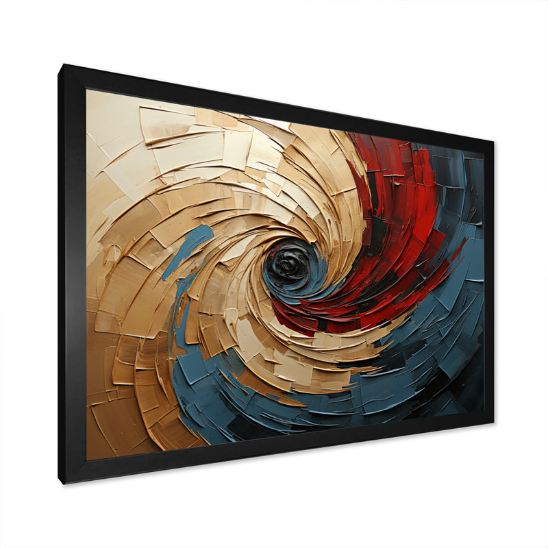 Symphonie en spirale sur toile, H 12 po x l 20 po x P 1 po, Cadre photo noir