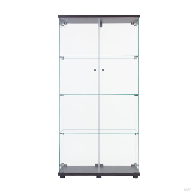 Vitrine à deux portes avec 4 tablettes (armoire), Noir