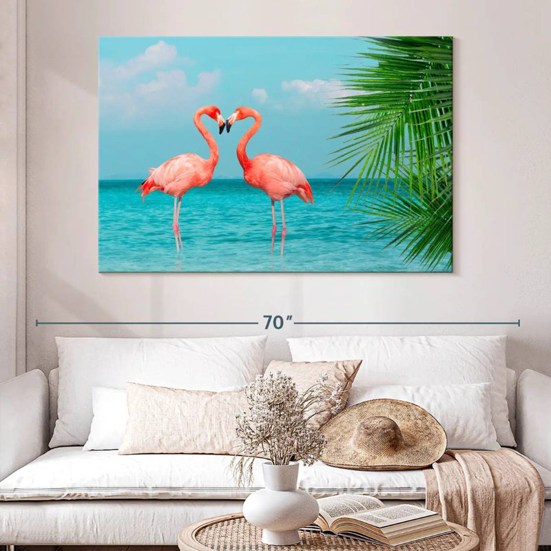 Flamants de la mer bleue Brampt, H 34 po x l 51 po