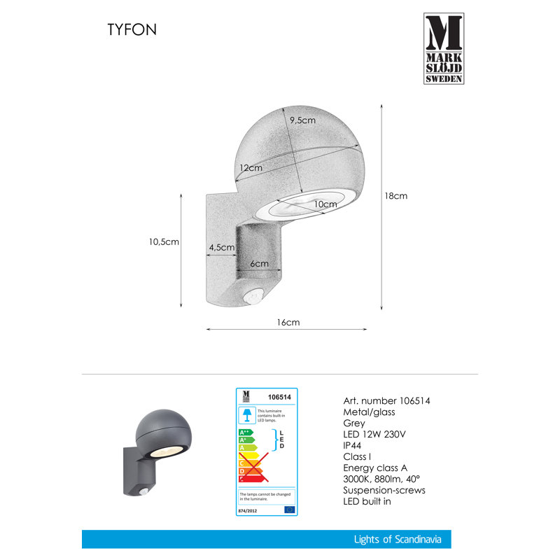 Achiles Integrated LED Outdoor Armed Sconce