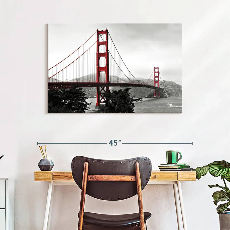 Pont du Golden Gate rouge vif, H 26 po x l 39 po