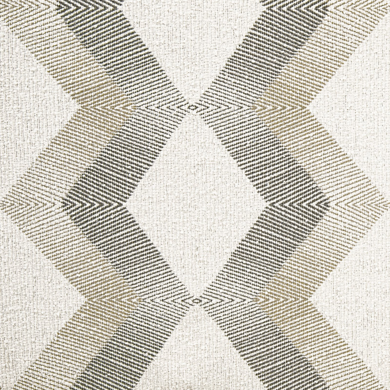 Banc de rangement rembourré 100% polyester Besart, Crème / Chevron gris