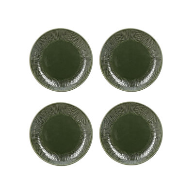 Mikasa Jardin Stoneware Side Plates, 21.5cm, Green