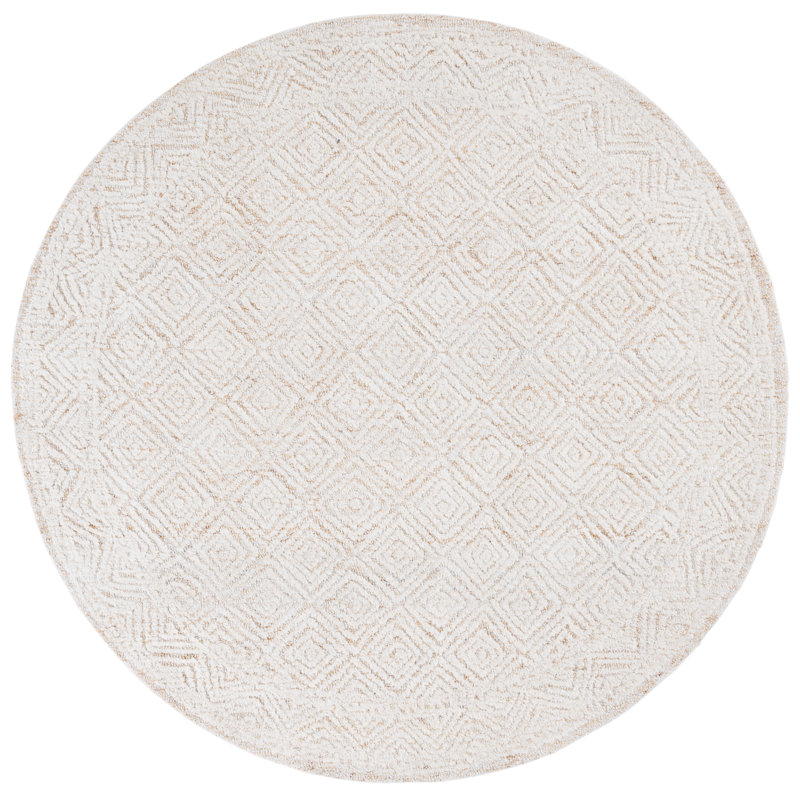 Minja 111 Area Rug In Ivory / Orange, Round 6'