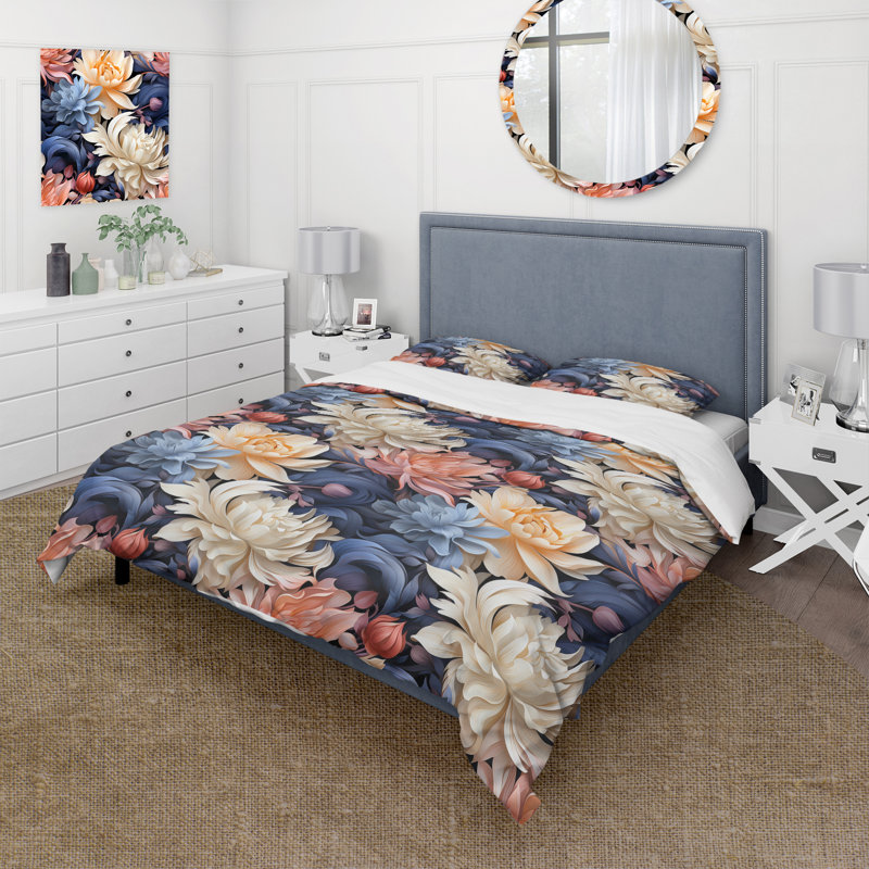 Ensemble de housse de couette Peony, Housse de couette pour très grand lit et 2 très