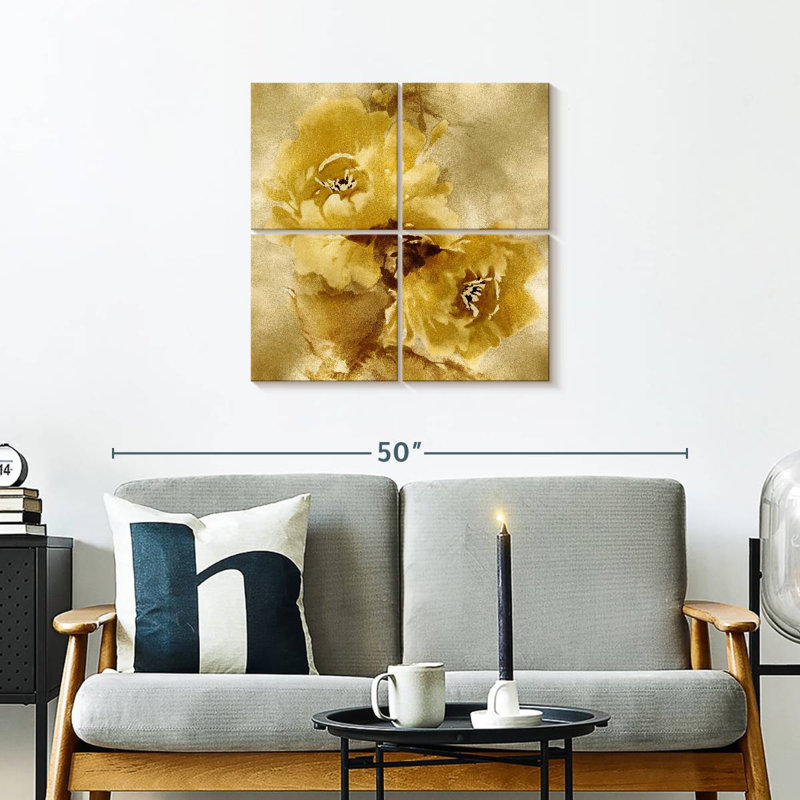 Harnek Flower Bloom On Gold II, 26" H x 26" W