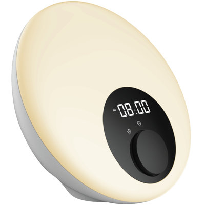 Digital Electric Tabletop Clock with Alarm in White