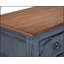 Commode à 5 tiroirs avec finition velours côtelé bleu, aucun assemblage requis, espace de rangement spacieux pour les chambres modernes