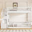 Lit superposé double au dessus d'un lit double avec escalier de rangement, blanc (ETA: 6/20)-1119162028