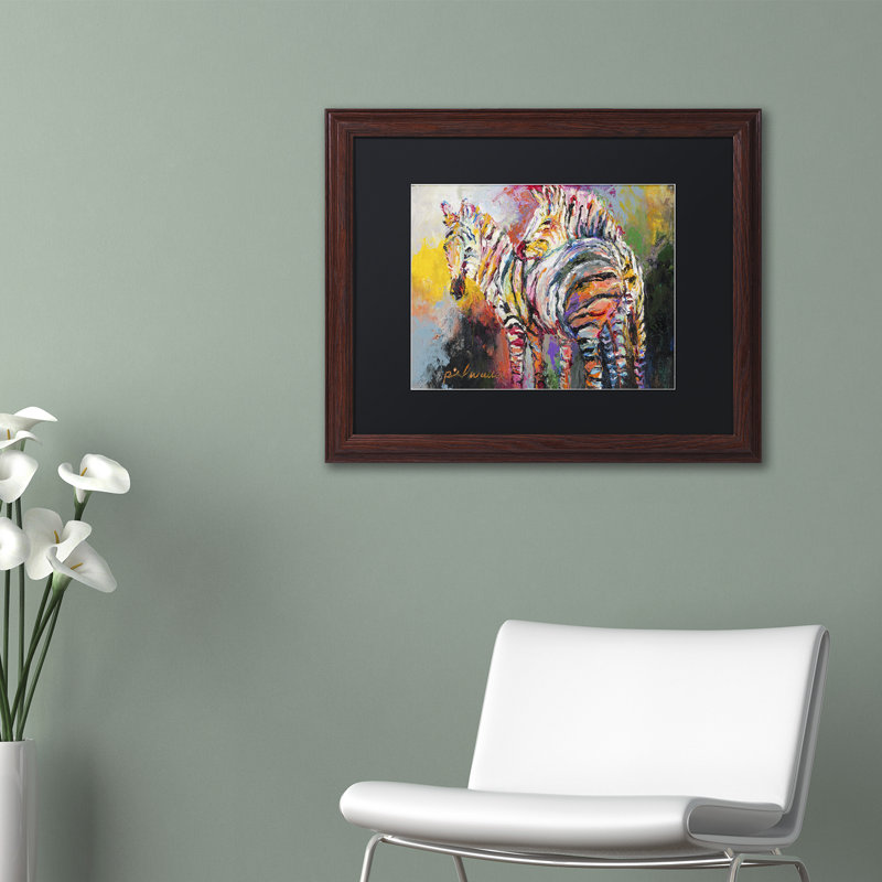 « zèbres », reproduction sur toile, H 12 po x l 19 po x P 2 po, Pas de tapis, Toile tendue