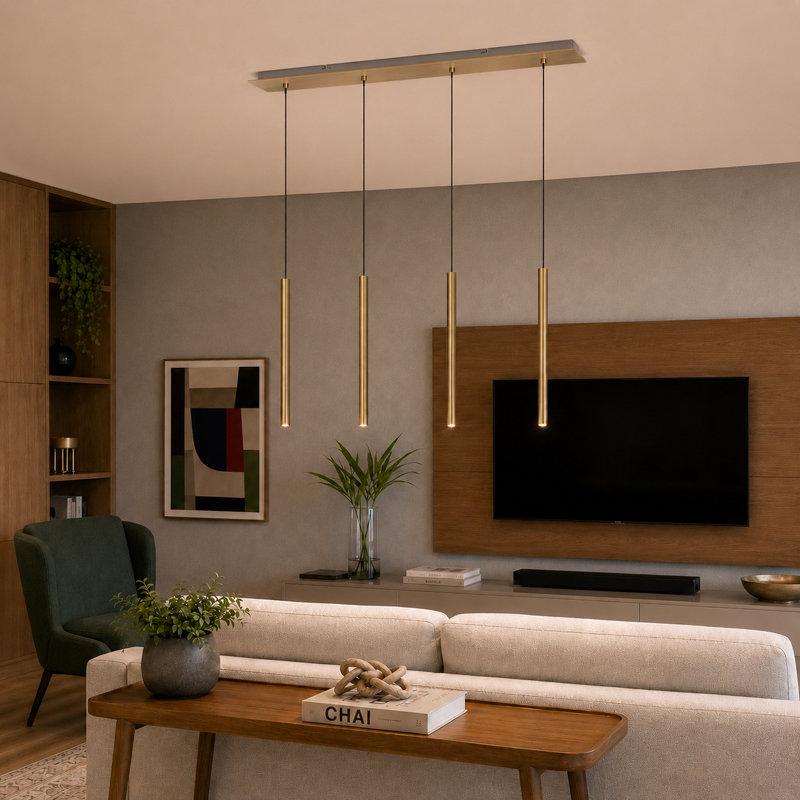 Baileyton 4 - Light Kitchen Island Pendant, Brass