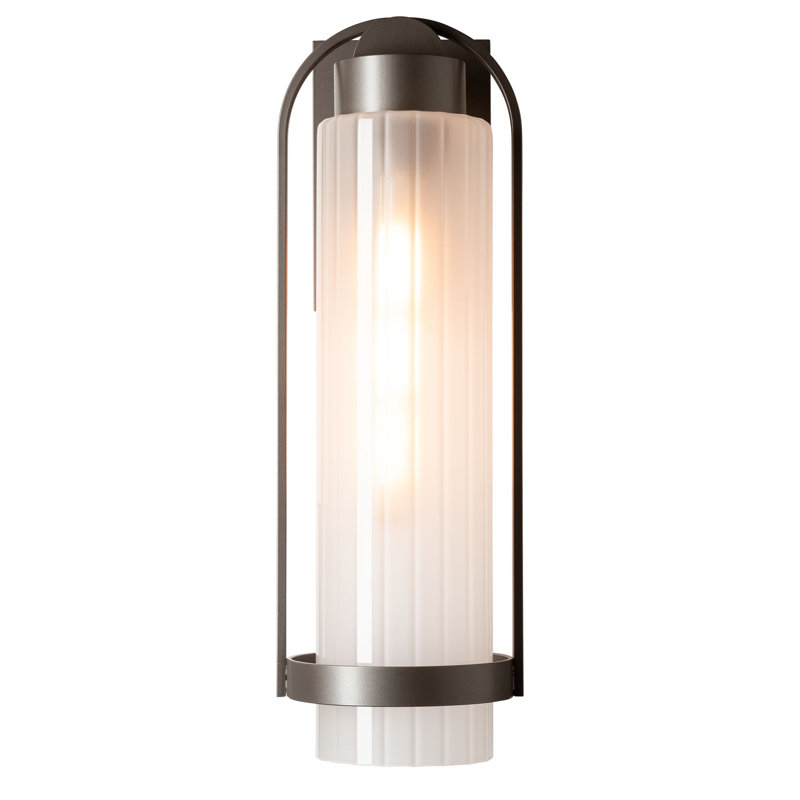 Alcove Aluminum Wall Light, Coastal Dark Smoke, 15.8" H x 5.8" W x 7.3" D, Frosted Glass
