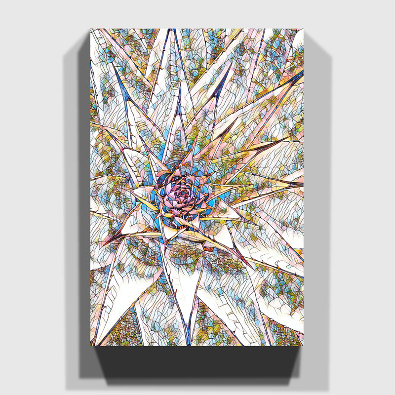 Green Succulent Cactus - Wrapped Canvas, 76cm H x 50cm W