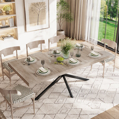 Retro Extendable Dining Table with Storage Box